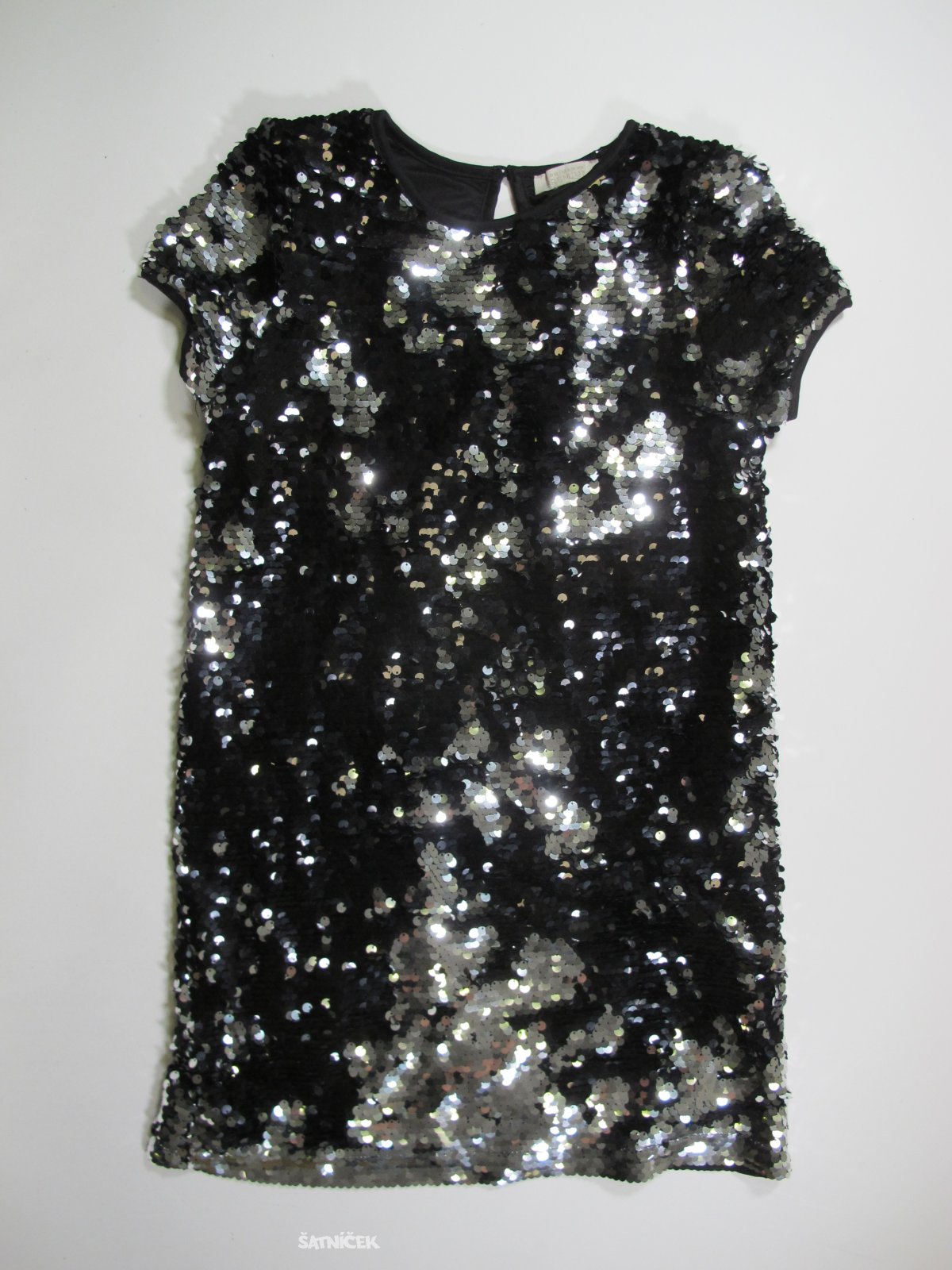 Flitrované šaty  pro holky  černo stříbrmé