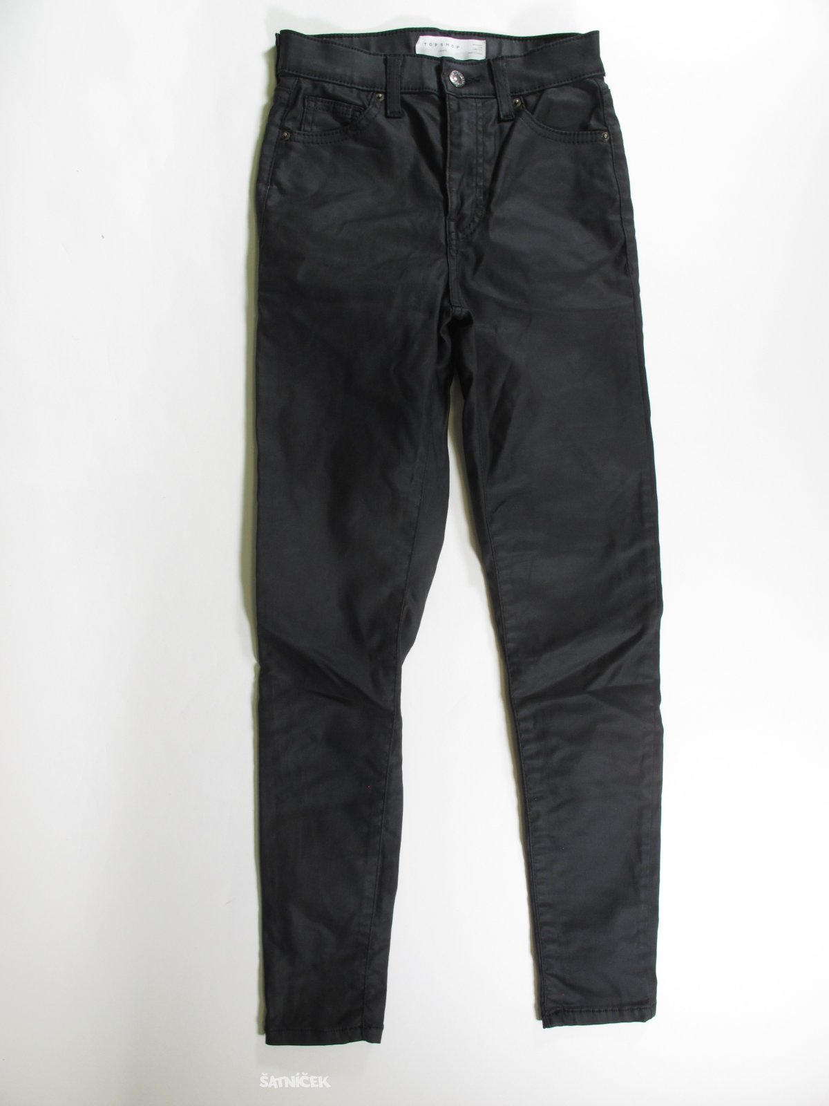Černé koženkové kalhoty  secondhand