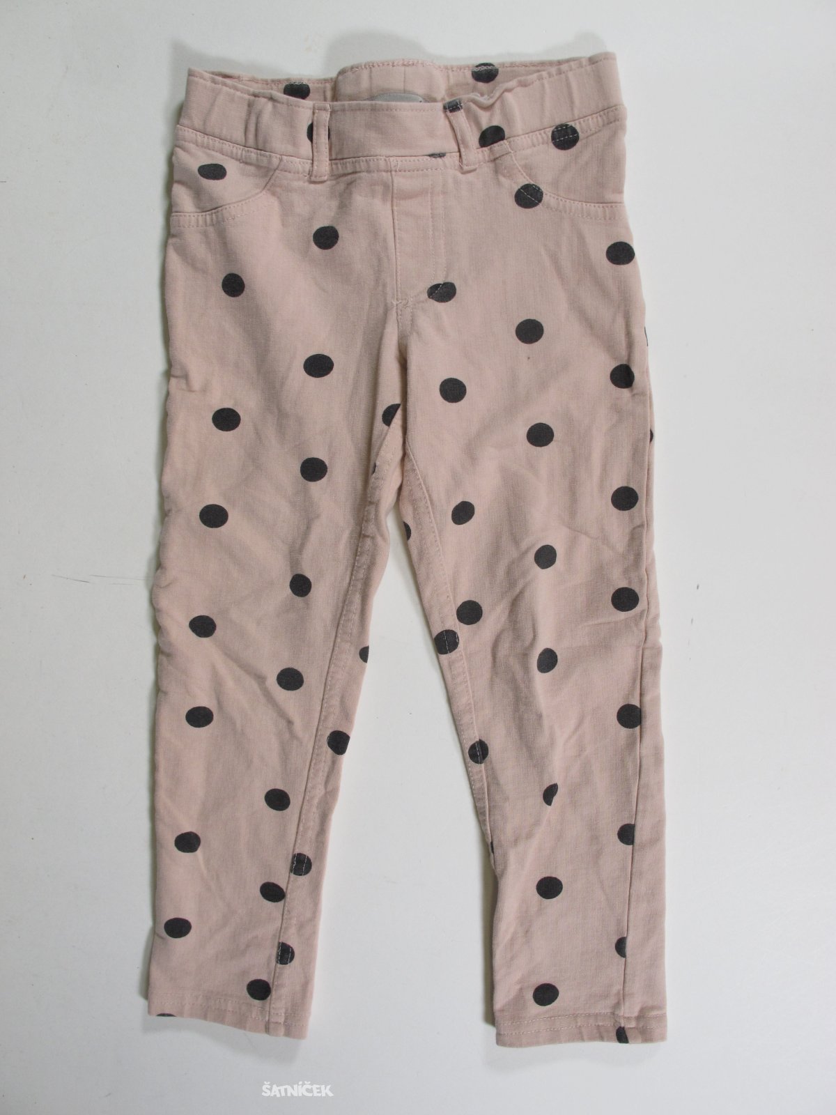 Elastické puntíkované kalhoty pro holky  secondhand