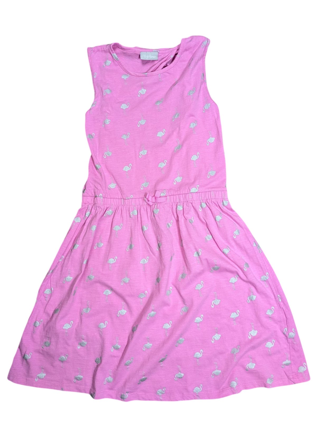 Růžové šaty s plameňákem pro holky secondhand girlswear
