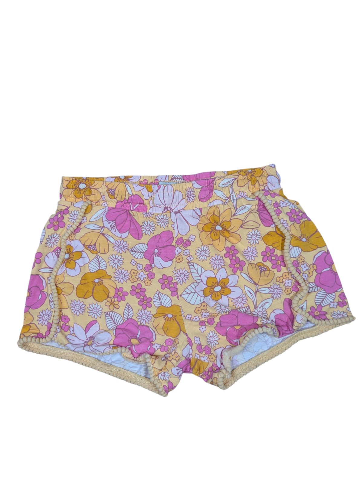 Žluté kraťasy kytkované pro holky secondhand F&F