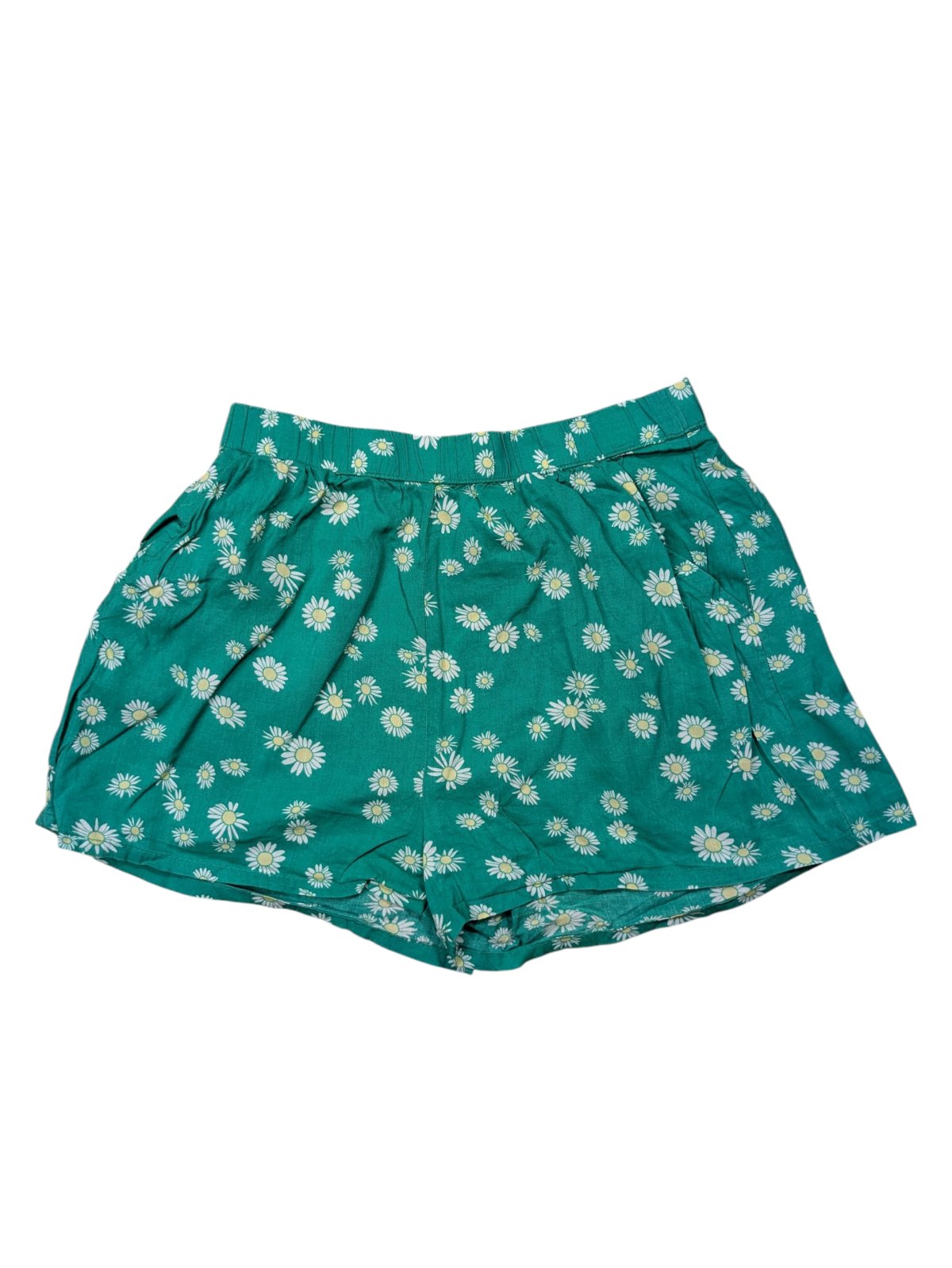 Zelené kraťasy s kytičkami pro holky secondhand H&M