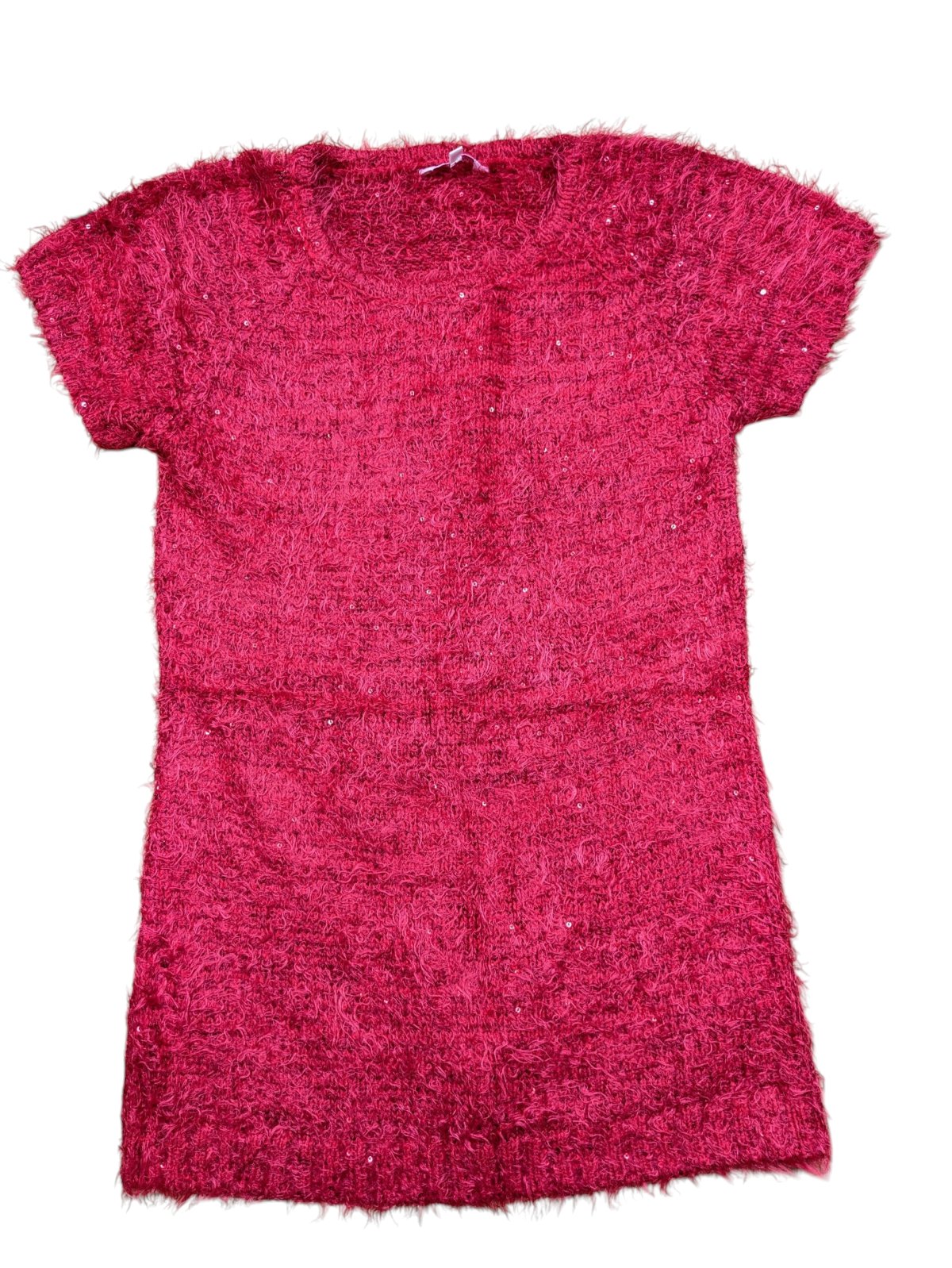 Červené teplé chlupaté šaty pro holky secondhand Miss Evie