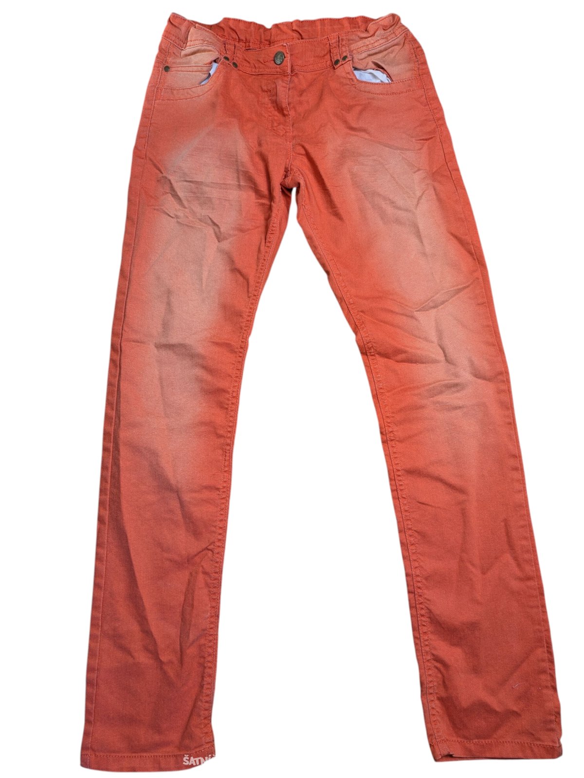 Oranžové džíny pro holky secondhand Yigga