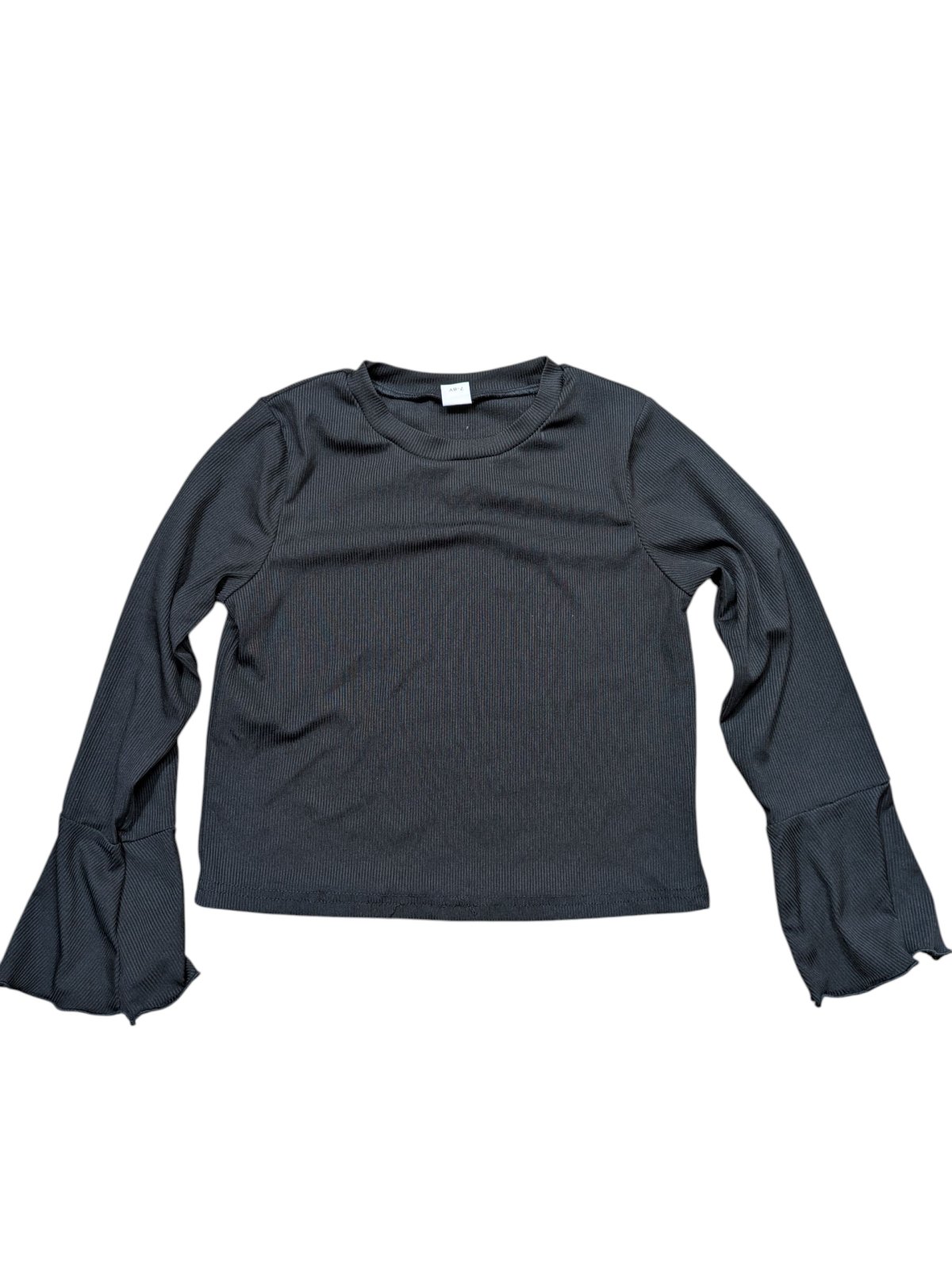 Černé žebrované triko elastické pro holky secondhand 