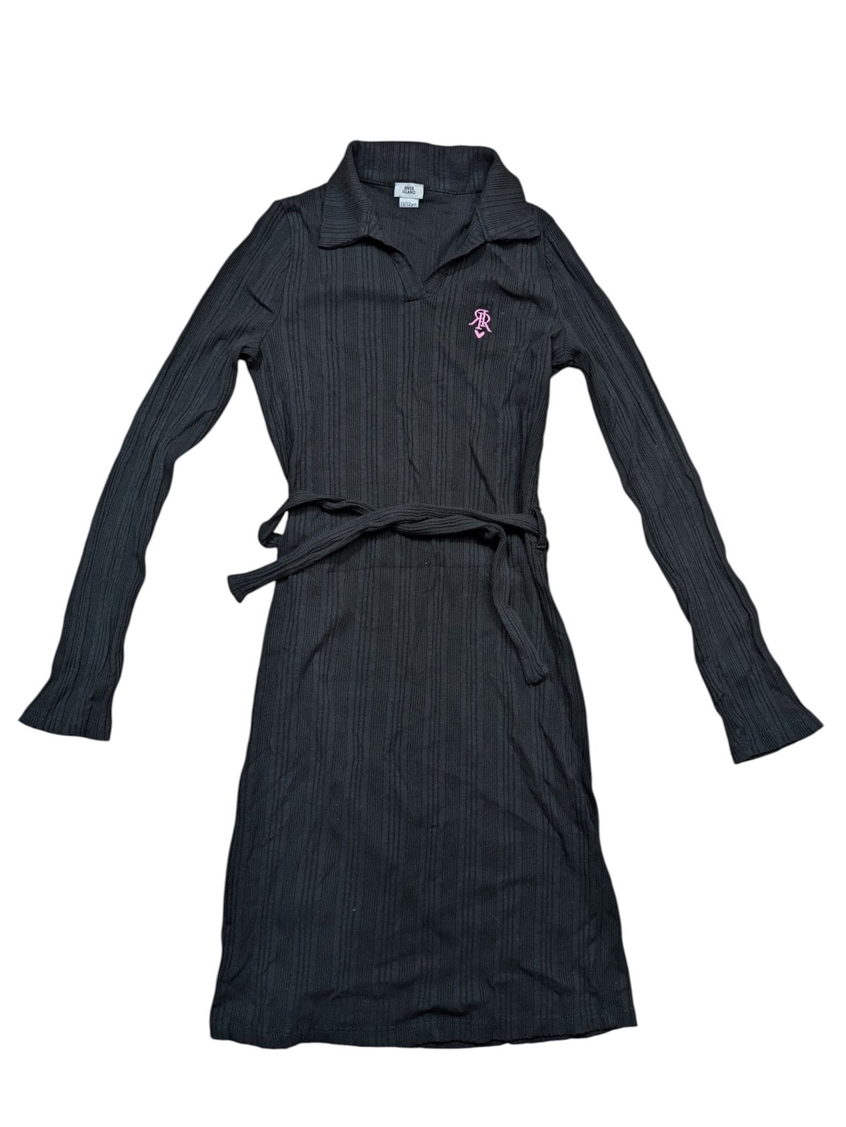 Černé elastické šat žebrované pro holky secondhand River Island