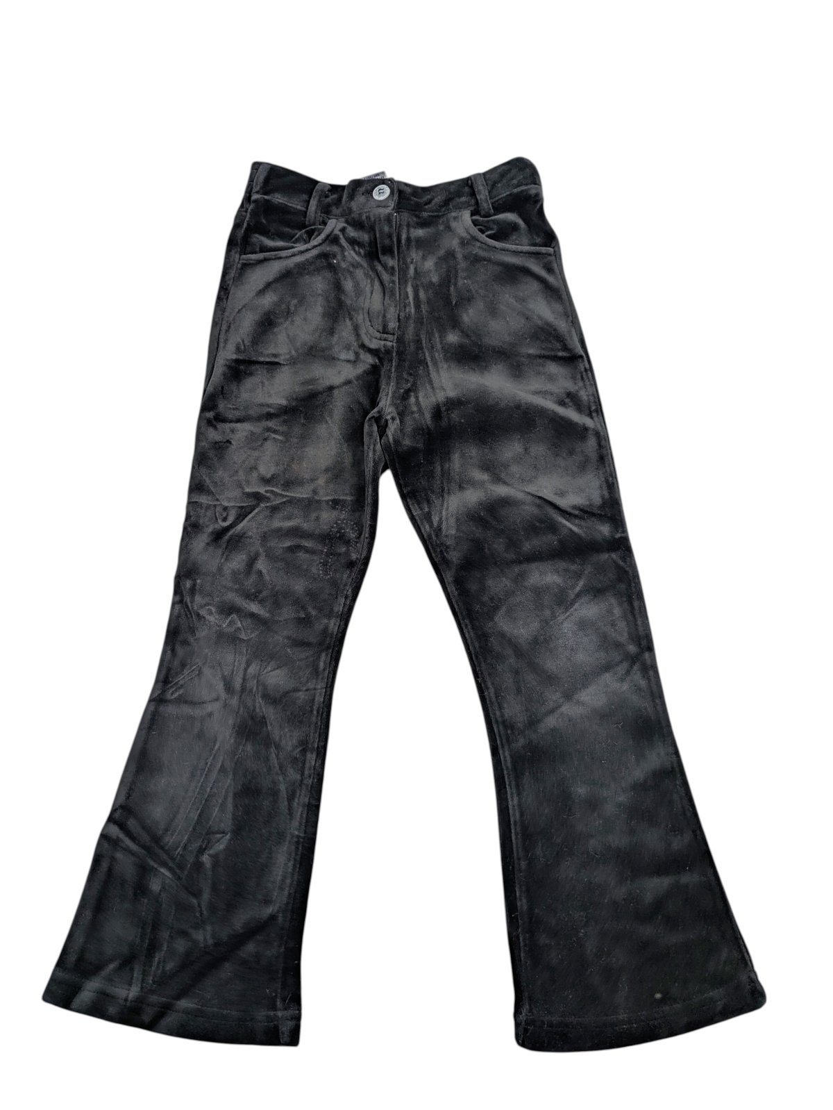 Černé semišové zvonové kalhoty pro holky secondhand