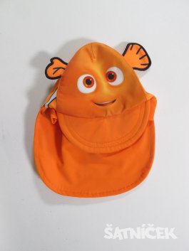 Plavková čepice pro kluky s ušima oranžová secondhand