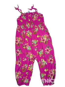 růžový overal s květinami pro holky secondhand primark