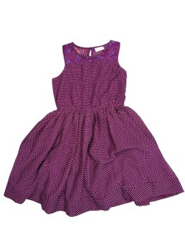 Vínové šaty s puntíky pro holky secondhand girlswear