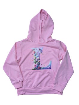 Růžová mikina s obrázkem pro holky secondhand