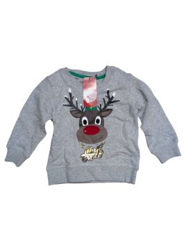 Šedá vánoční mikina se sobem pro kluky outlet M&S
