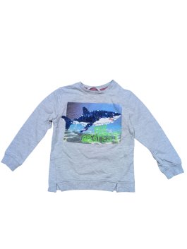 Šedá mikina se žralokem pro kluky secondhand M&S