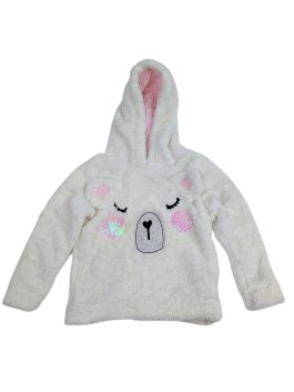 Bílá mikina pro holky s medvídkem secondhand